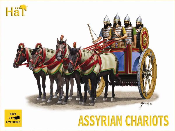 Hat Industries 8124 1/72 Assyrian Chariots (3 Sets: Chariot, 4ea Figs & Horses)