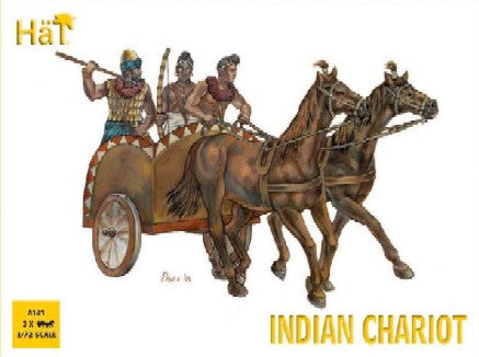 Hat Industries 8143 1/72 Indian Chariot & Warriors (3 Sets: Chariot, 2 Horses & 5 Figs)