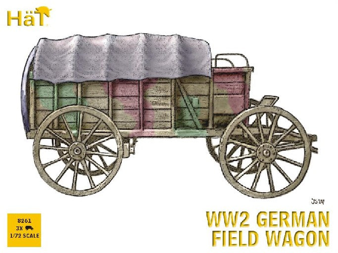 Hat Industries 8261 1/72 WWII German Horse Drawn Field Wagon (3 Sets)