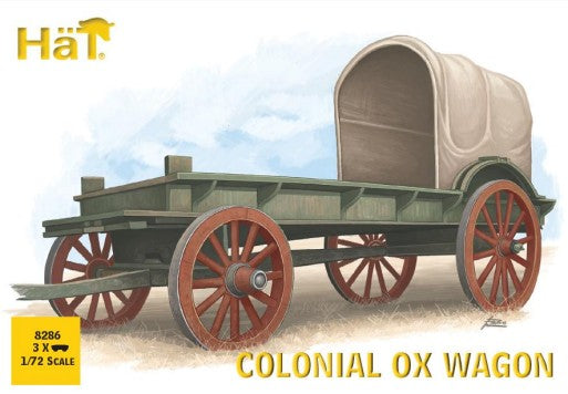 Hat Industries 8286 1/72 Colonial Ox Wagon (3 Sets: Wagon, 2 Oxen & 2 Figs)