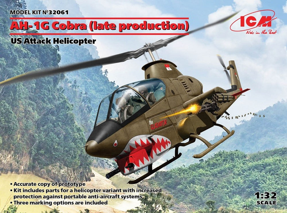ICM Models 32061 1/32 US Army AH1G Cobra Late Production Attack Helicopter