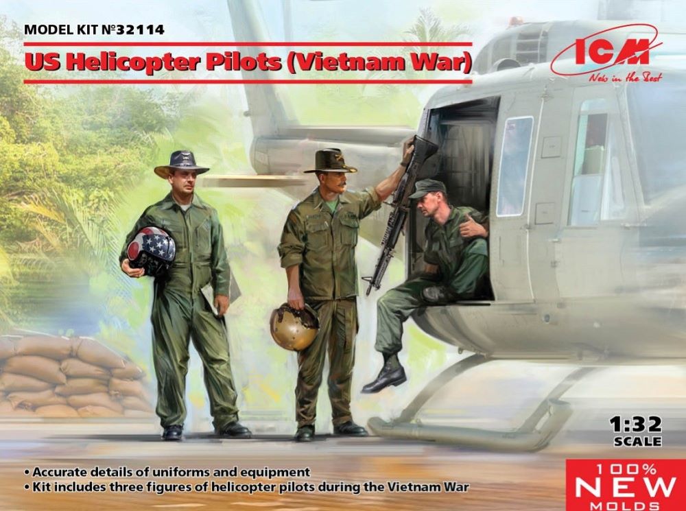 ICM Models 32114 1/32 US Helicopter Pilots Vietnam War (3)