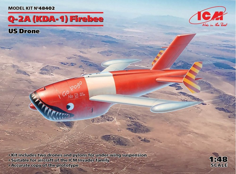 ICM Models 48402 1/48 USAF KDA1 (Q2A) Firebee Drone (2 drones w/pylons)