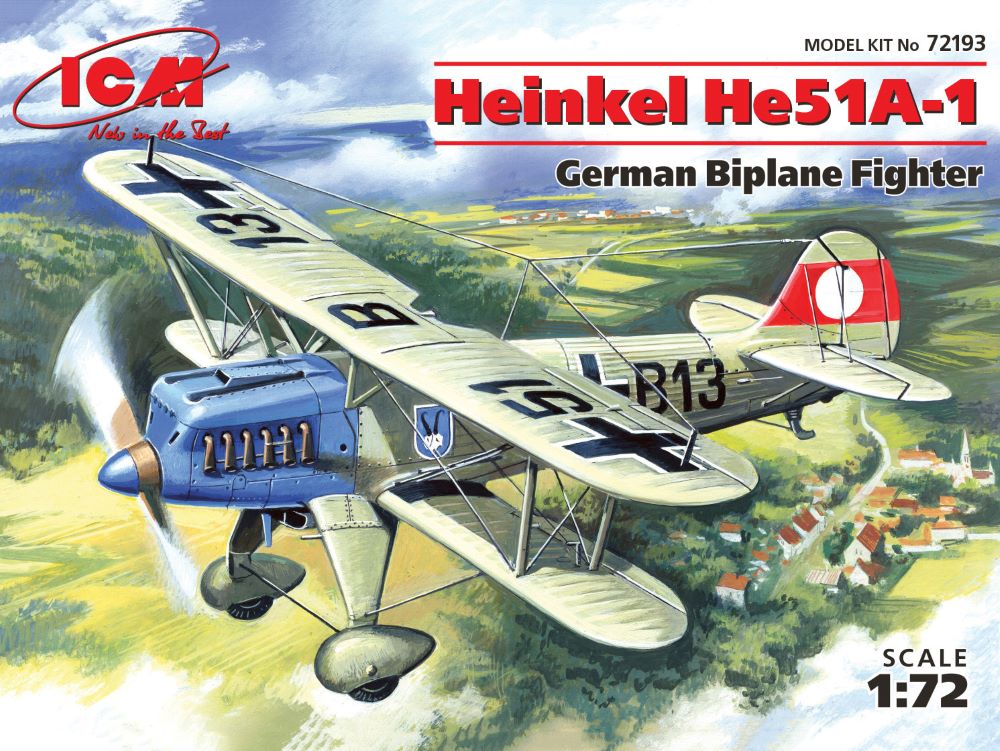ICM Models 72193 1/72 Heinkel He51A1 Fighter
