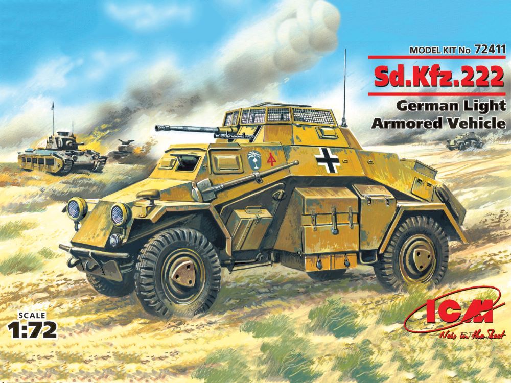 ICM Models 72411 1/72 WWII SdKfz 222 Light Armored Vehicle