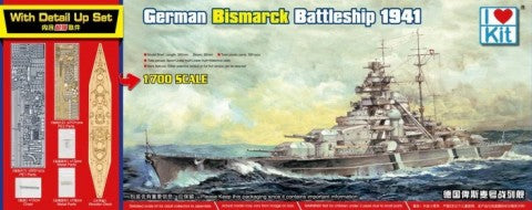 I Love Kit 65701 1/700 German Bismarck Battleship 1941 w/Detail Up Set