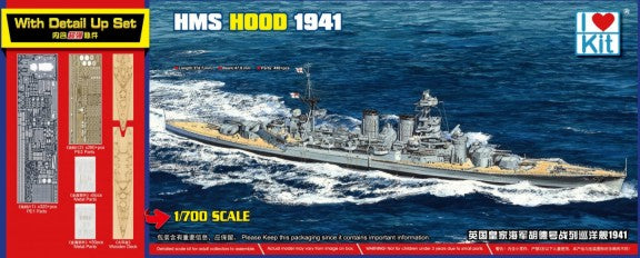 I Love Kit 65703 1/700 HMS Hood Battlecruiser 1941 w/Detail Up Set