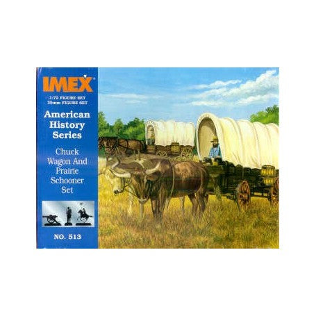 Imex 513 1/72 Chuck Wagon & Prairie Schooner Set (2ea. riders, oxen, horses & access.)