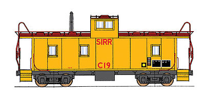 Intermountain Railway 1076 HO Scale CA-3 & CA-4 Caboose - Ready to Run - Centralia Car Shops -- Spokane International (ex-UP, Armour Yellow, red)