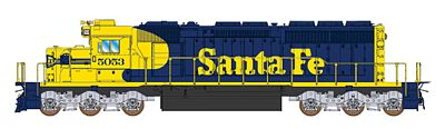 Intermountain Railway 69320 N Scale EMD SD40-2 - Standard DC -- Santa Fe (Warbonnet, blue, yellow)
