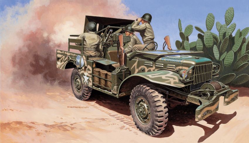 Italeri 6555 1/35 M6 WC55 Dodge Gun Motor Carriage w/Anti-Tank Gun & Figure