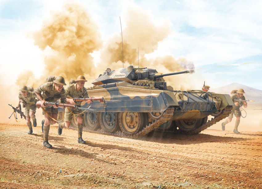 Italeri 6579 1/35 Crusader Mk II Tank w/5 8th Army Infantry