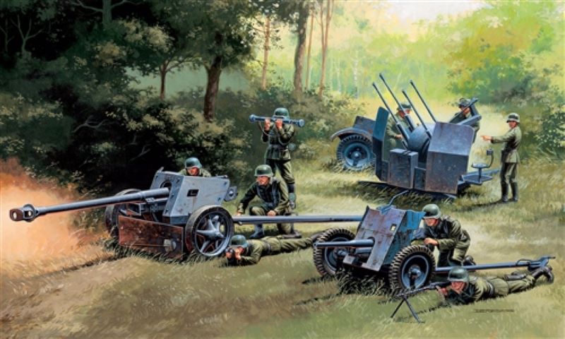 Italeri 7026 1/72 German Gun Set: Pak 37, Pak 40, Flak 38