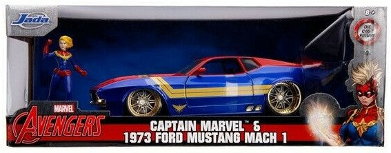 Jada 31193 1/24 Marvel Avengers 1973 Ford Mach 1 Car w/Captain Marvel Figure