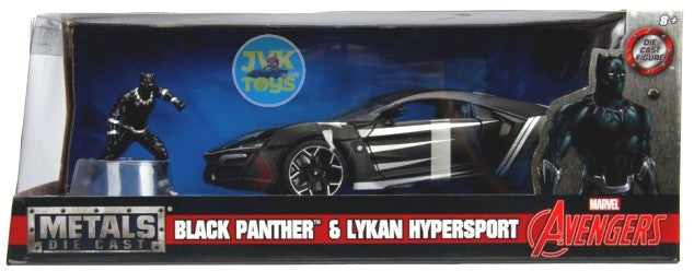 Jada 99723 1/24 Marvel Avengers Lykan Hypersport Car w/Black Panther Figure