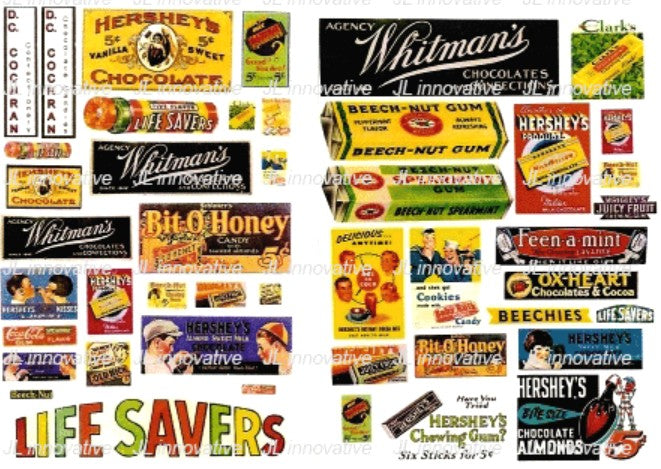 JL Innovative 266 HO 1930's-50's Vintage Candy Signs (45)