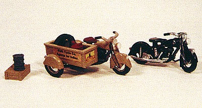 JL Innovative 905 HO 1947 Motorcycles (2) 1 w/Sidecar Box Metal Kit