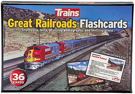 Kalmbach Publishing 83009 All Scale Great Railroads Flashcards -- 36 Cards