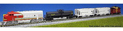Kato 1066271 N Scale Diesel Freight Train-Only Set - Standard DC -- Santa Fe (Warbonnet, red, silver)