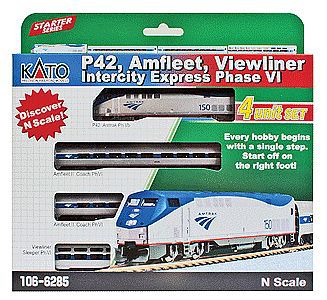 Kato 1066285 N Scale Amfleet & Viewliner Intercity Express Train-Only Set - Ready to Run