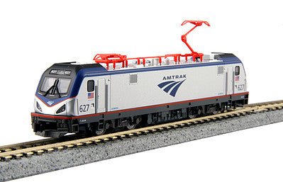 Kato 1373002 N Scale Siemens ACS-64 Electric - Standard DC -- Amtrak #627 (silver, blue, red; Travelmark Logo)