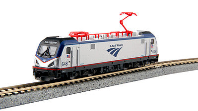 Kato 1373003 N Scale Siemens ACS-64 Electric - Standard DC -- Amtrak #648 (silver, blue, red; Travelmark Logo)