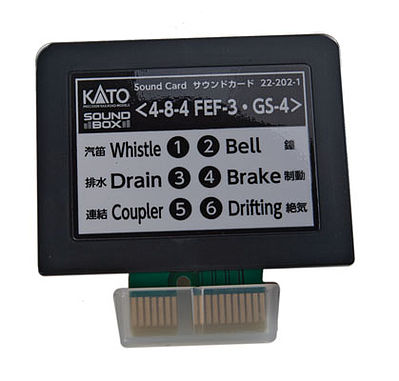 Kato 222021 All Scale Soundbox Sound Card -- UP Class FEF-3 & SP GS-4 4-8-4 Sound Files - Card Fits Soundbox #381-221011