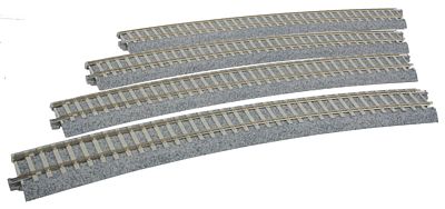 Kato 2241 HO Scale Superelevated Curve Track w/Concrete Ties - Unitrack -- 28-3/4" 730mm Radius, 22.5 Degree Sections pkg(4)