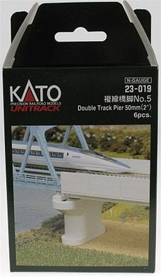 Kato 23019 N Scale Double-Track Pier -- Poured - 2" 5.1cm pkg(6)