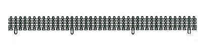 Kato 23223 N Scale Double Track Plate Fences and Poles -- Fence Sections, 4 ea: Long, Medium, Short