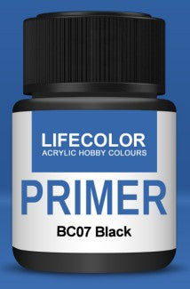 Lifecolor BC07 Black Acrylic Primer (22ml Bottle)
