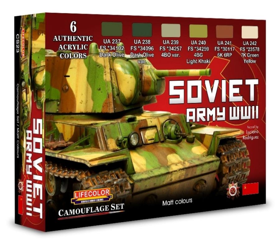 Lifecolor CS23 Soviet WWII Army Camouflage Acrylic Set (6 22ml Bottles)
