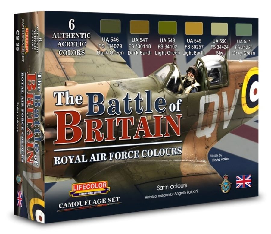 Lifecolor CS35 The Battle of Britain Royal Air Force Colors Camouflage Acrylic Set (6 22ml Bottles)