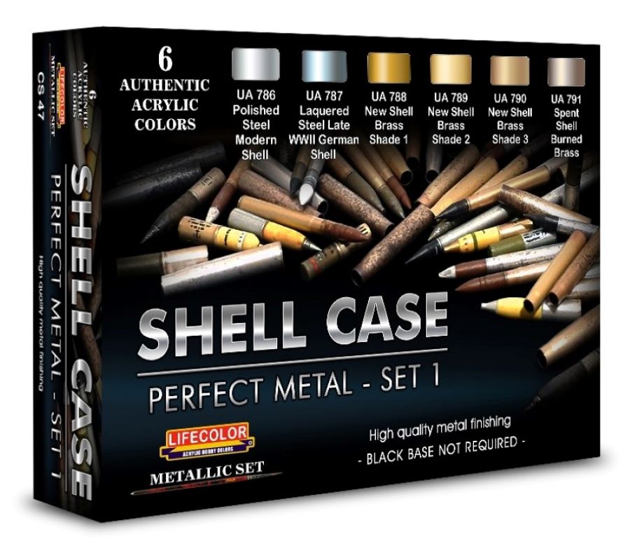 Lifecolor CS47 Shell Case Perfect Metal #1 Diorama Acrylic Set (6 22ml Bottles)