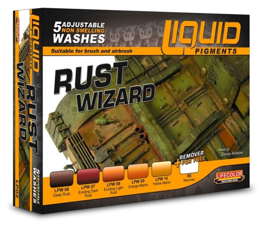 Lifecolor LP2 Rust Wizard Weathering Liquid Pigments Set (6 22ml Bottles)
