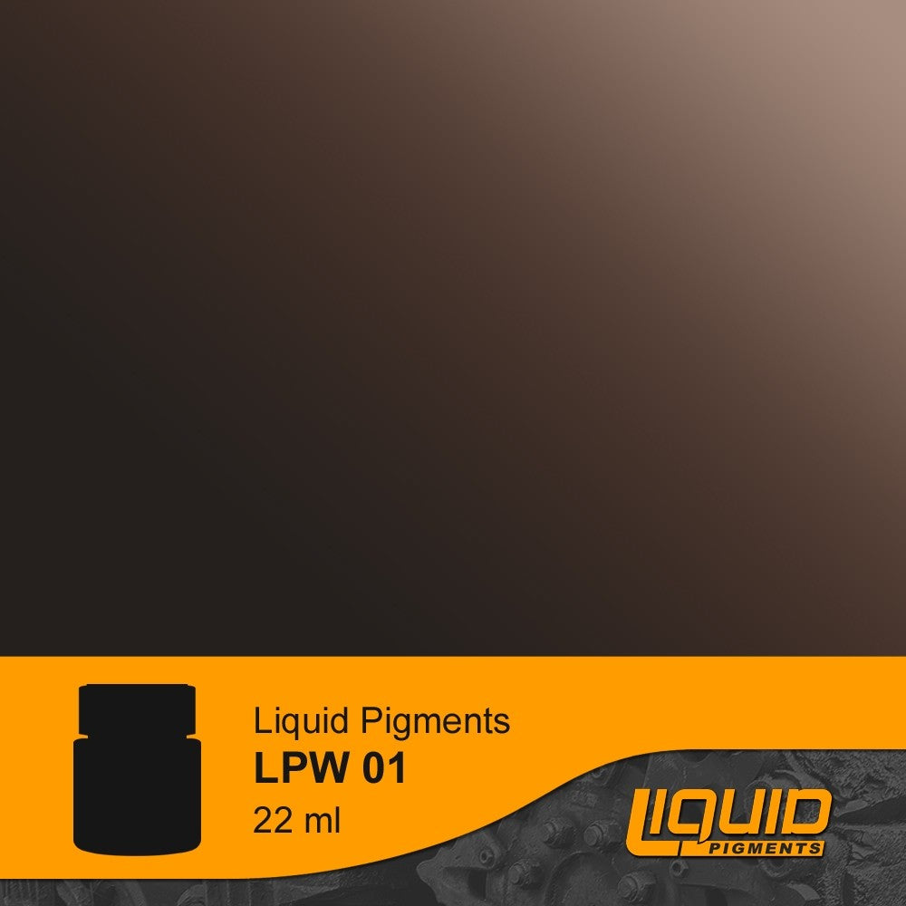 Lifecolor LPW1 Burnt Umber Liquid Pigment for LP1 Tanks & Vehicles (22ml Bottle) (D)