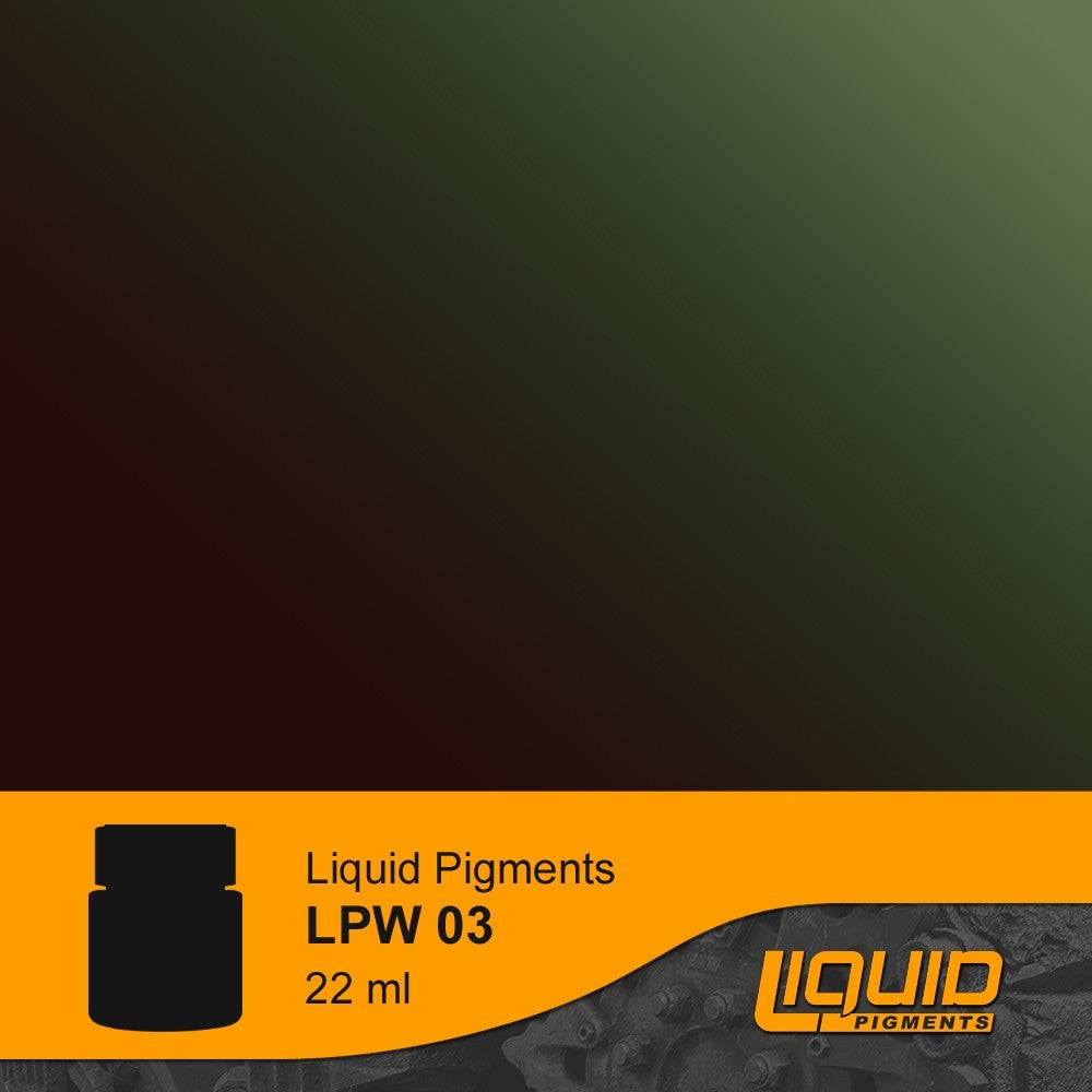 Lifecolor LPW3 Burned Olive Green Liquid Pigment for LP1 Tanks & Vehicles (22ml Bottle) (D)