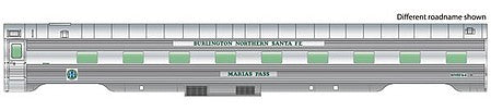 Walthers Proto 16255 HO Scale 85' Pullman-Standard Regal Series 4-4-2 Sleeper - Ready to Run -- Lighted - BNSF #65 Raton Pass, Business Train (Real Metal Finish)