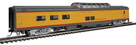 Walthers Proto 920-18655 HO Scale 85' ACF Dome Diner Union Pacific(R) Heritage Fleet - Ready to Run - Lighted -- Union Pacific UPP #7011 "Missouri River Eagle" (Armour Yellow, red, gray)