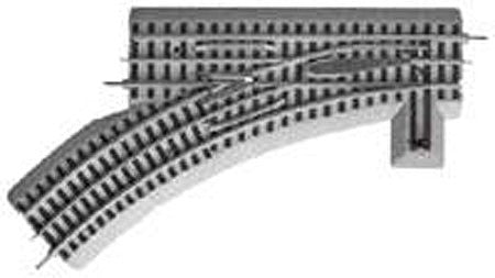 Lionel 612017 O Scale FasTrack(TM) Track w/Roadbed - 3-Rail -- Manual Turnout (Switch) O-36 Left Hand