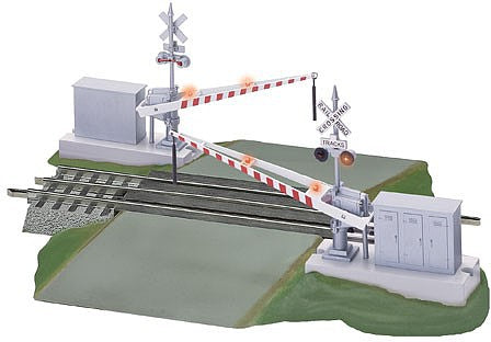 Lionel 612062 O Scale FasTrack(TM) Track w/Roadbed - 3-Rail -- Grade Crossing w/Gates, Flashers & Bell 10" 25.4cm Straight w/6-1/4" 15.9cm