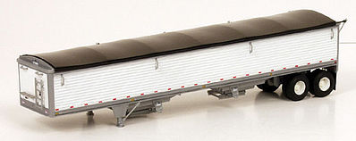 Lonestar Models 6001 HO Scale Wilson 43' Pacesetter Grain Trailer - Kit -- Black Tarp & White Painted Panels