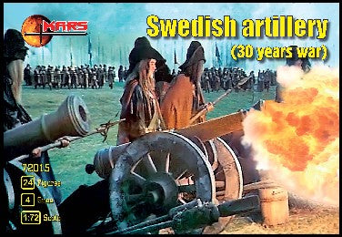 Mars Models 72015 1/72 Thirty Years War Swedish Artillery (24) w/Guns (4) (D)