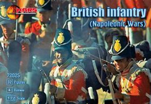 Mars Models 72025 1/72 Napoleonic War British Infantry (32 w/4 Horses)