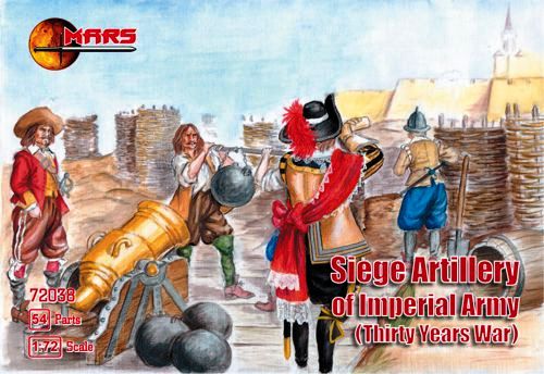 Mars Models 72038 1/72 Thirty Years War Siege Artillery of Imperial Army (18 w/9 Horses, Wagon)