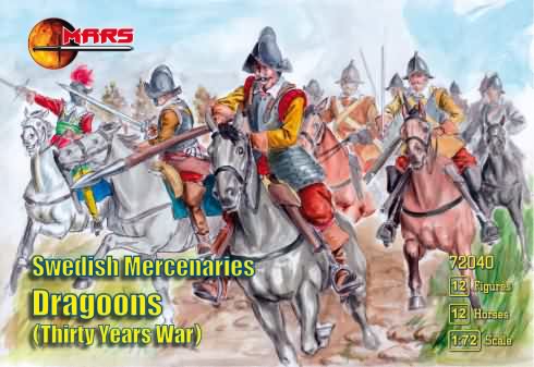Mars Models 72040 1/72 Thirty Years War Swedish Mercenaries Dragoons (12 Mtd)