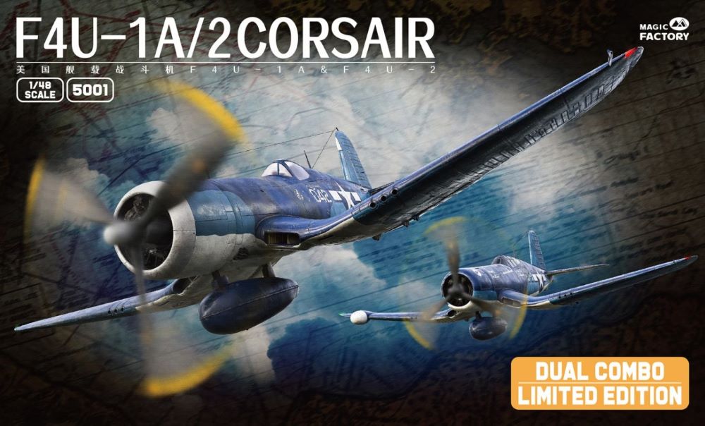 Magic Factory Models 5001 1/48 Vought F4U1A/2 Corsair Fighters Dual Combo (2 Kits) (Limited Edition)