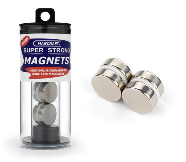Magcraft Rare Earth 582 3/4"x1/4" Rare Earth Disc Magnets (4)