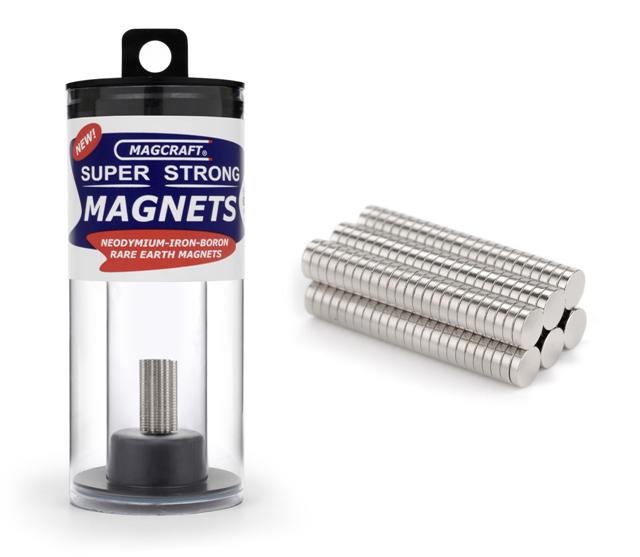 Magcraft Rare Earth 592 1/8"x1/32" Rare Earth Disc Magnets (150)