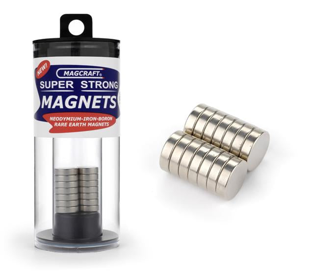 Magcraft Rare Earth 802 1/2"x1/8" Rare Earth Disc Magnets (14)
